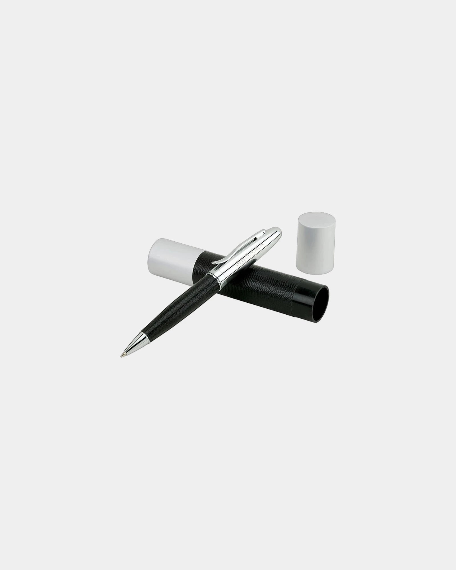 Custom faux leather ballpoint pen with tube case - 1